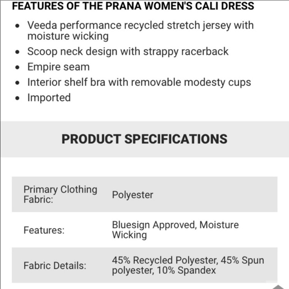 Prana “Cali” black dress; size XS - Picture 8 of 9